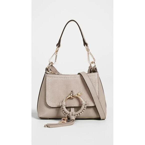See By Chloe Handbags - See by Chloé Mini Joan Crossbody Cement Beige Grey Leather Suede Bag Purse